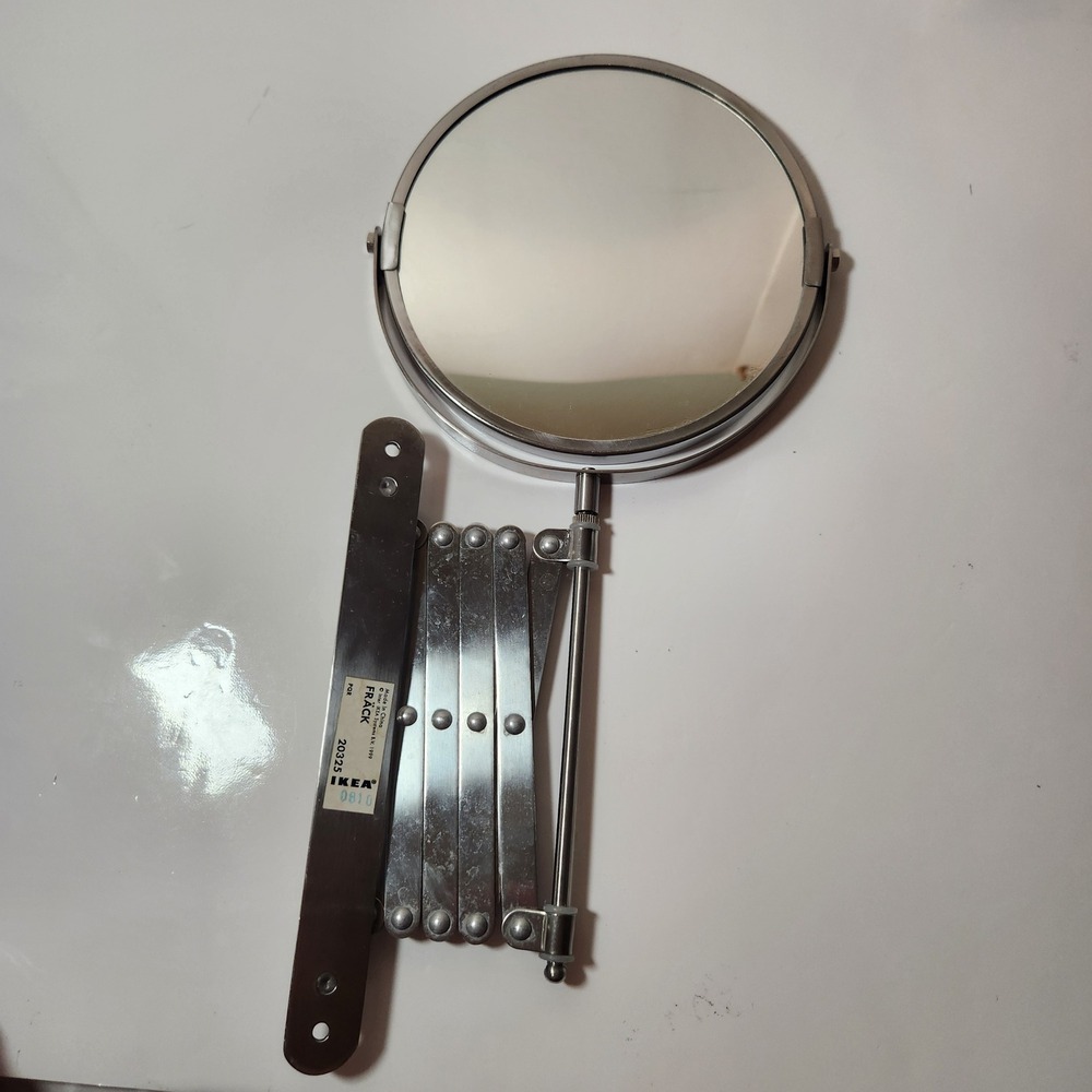 IKEA FRACK Wall Mirror Stainless Steel Accordion Extendable Swivel Double Sided